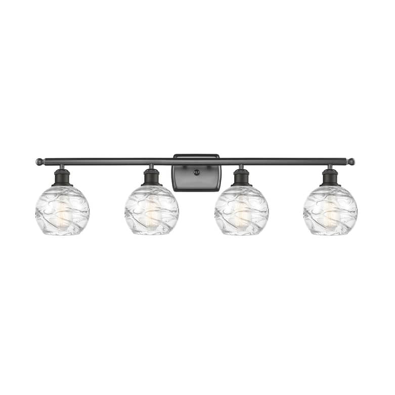 Innovations Lighting Small Deco Swirl 4 Light 36" Wide Bathroom Vanity - Oil Rubbed Bronze / Clear