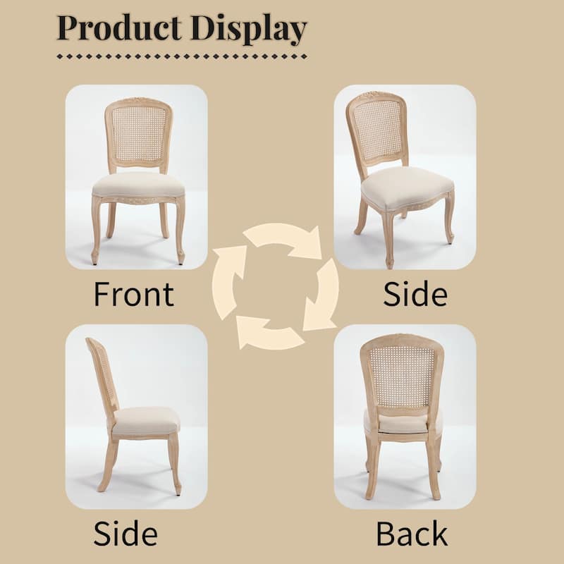Rustic Dining Chair Side Chair Vanity Chair Kitchen Chair Office Chair Beige Reception Chair with Wood Legs