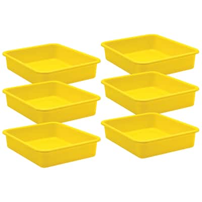 Teacher Created Resources Yellow Large Plastic Letter Tray, Pack of 6
