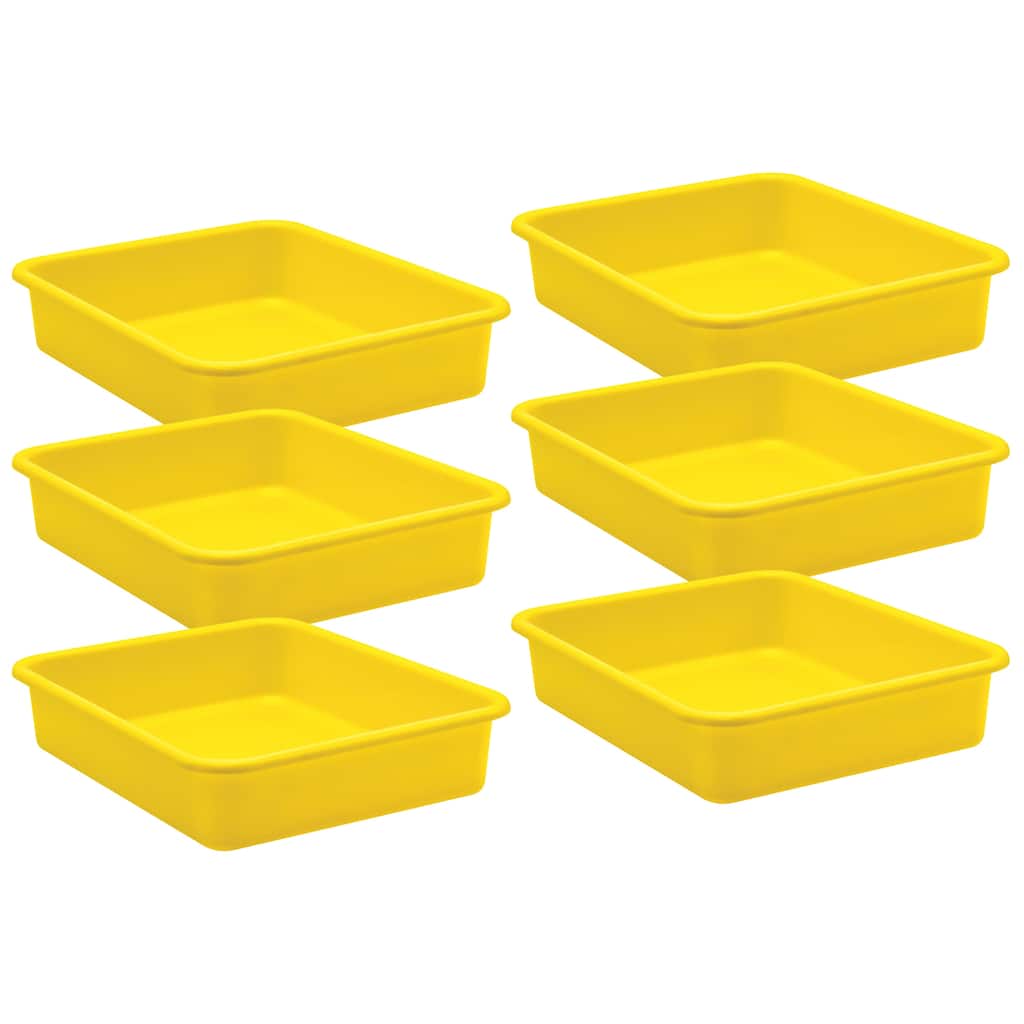 Teacher Created Resources Yellow Large Plastic Letter Tray, Pack of 6