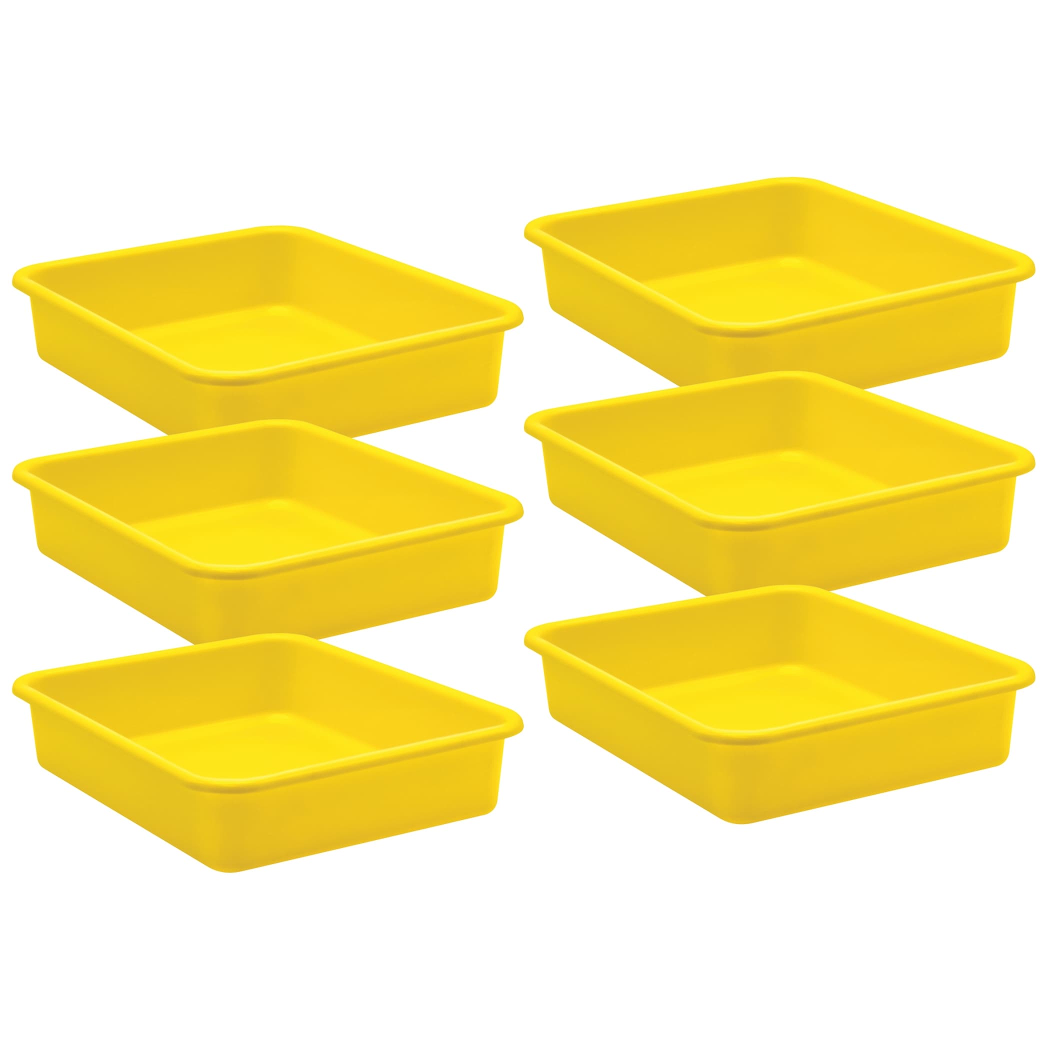 Teacher Created Resources Yellow Large Plastic Letter Tray, Pack of 6
