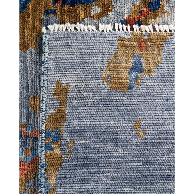 Modern One-of-a-Kind Handmade Area Rug - Blue, 9' 0" x 12' 0" - 9' 0" x 12' 0"