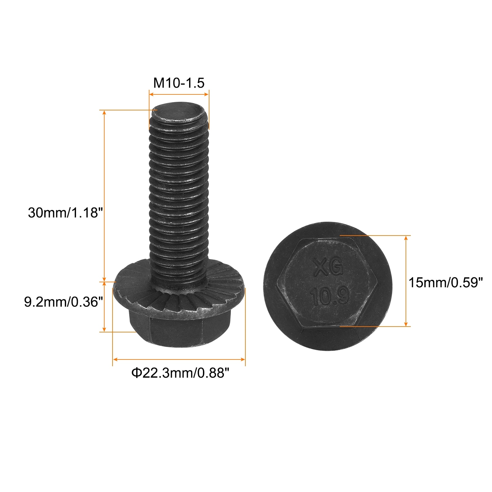 Hex Serrated Flange Bolt, Carbon Steel Screws