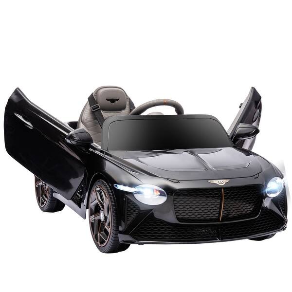 slide 2 of 7, 12V Bentley Bacalar Kids Electric Ride-On Car with Remote, Butterfly Doors, MP3, and Safety Suspension for Ages 3-6 Black