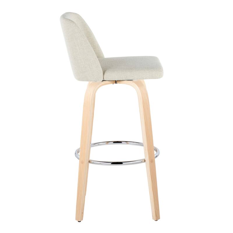 Carson Carrington Vallberga 30" Fixed-Height Bar Stool with Natural Wood Base (Set of 2)