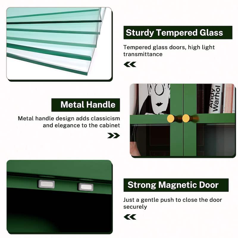 73.6-Inch Arched Metal Storage Display Cabinet with Adjustable Shelves