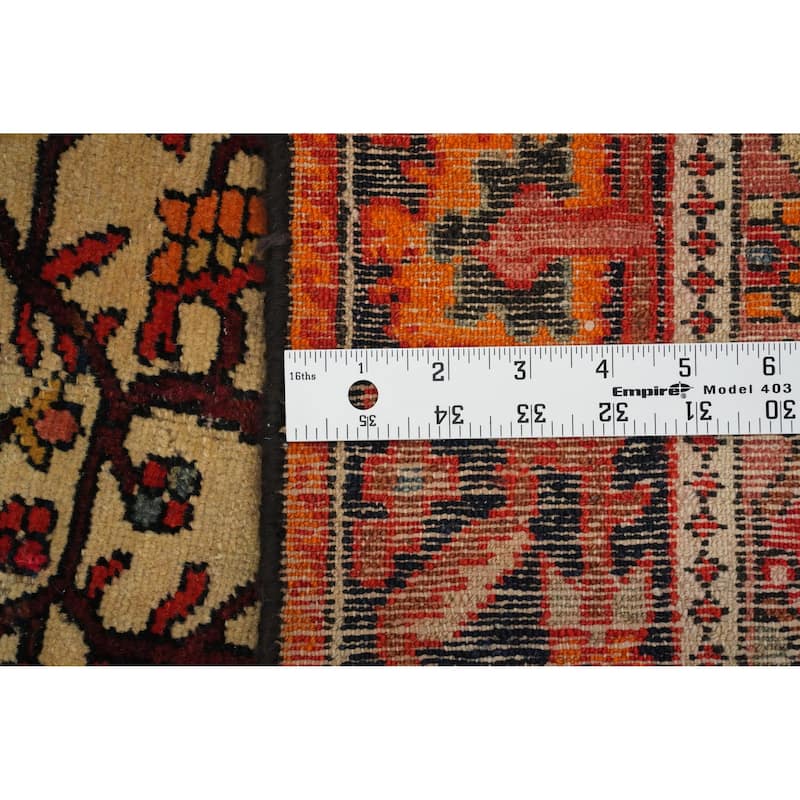 Hand Knotted Oriental 100% Wool Carpet Traditional Floral Navy Blue & Blues Sarouk Area Rug - 6' 2'' X 4' 7''