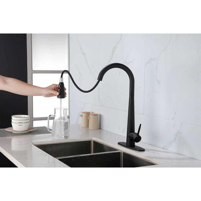 Modern Stainless Steel Kitchen Faucetswith Pull Down Sprayer