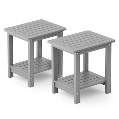 WINSOON HIPS All Weather 2 Layer Outside Table Adirondack Square Side Table