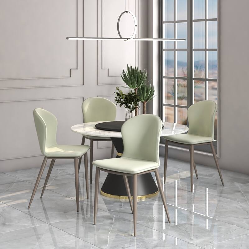 Upholstered Dining Chair in Fabric with Iron Legs Mosaic Series Set of 2