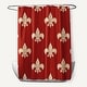 preview thumbnail 7 of 7, Fleur De Lis Ikat Print Shower Curtain (71 x 74) Red