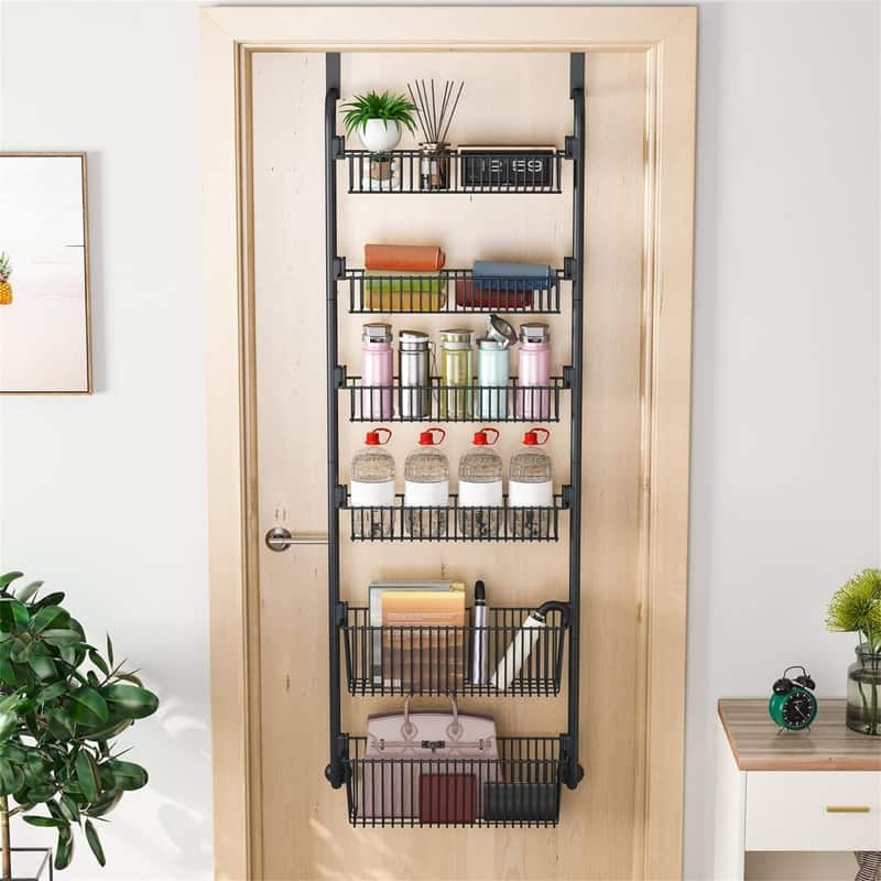 6Tier Over the Door Pantry Organizer HeavyDuty Metal with 6 Baskets