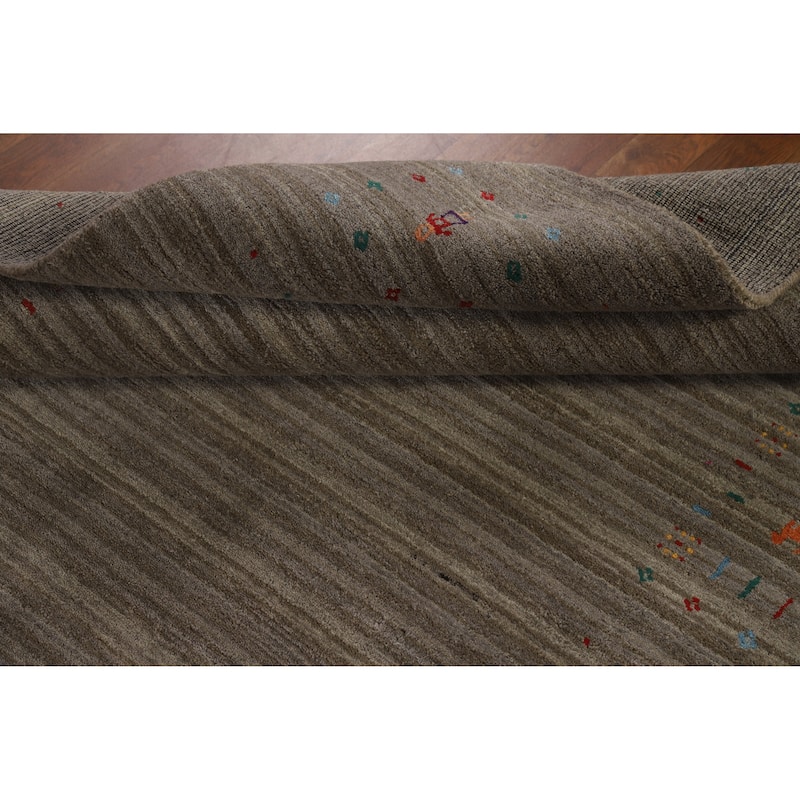 Hand Knotted Oriental 100% Wool Carpet Tribal Tribal Multi-Colored Gabbeh Area Rug - 8' 2'' X 5' 1''