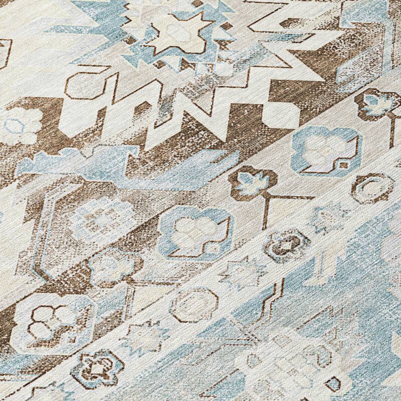 Machine Washable Indoor/ Outdoor Traditional Hudson Chantille Rug