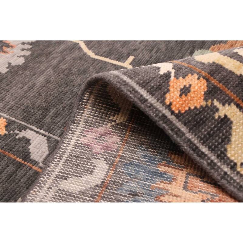 ECARPETGALLERY Hand-knotted Modern Oushak Charcoal Wool Rug - 8'0 x 9'11