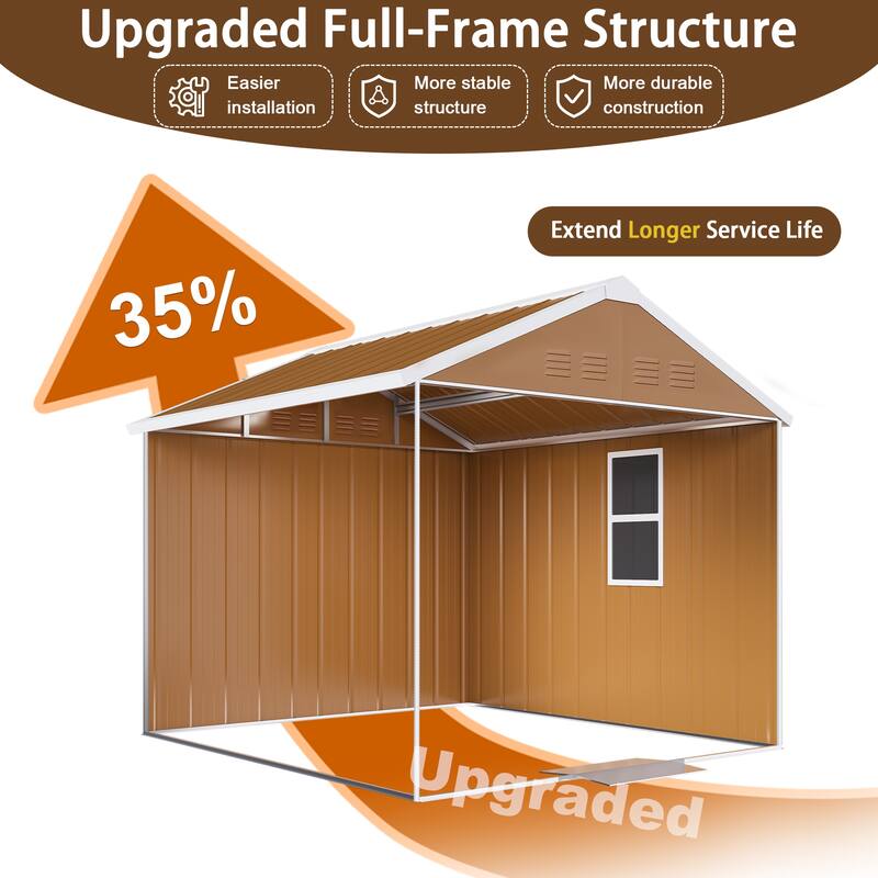 6X4 FT Heavy-Duty Metal Storage Shed with Windows, Lockable Door & Ventilation - Weatherproof Outdoor Garden Shed