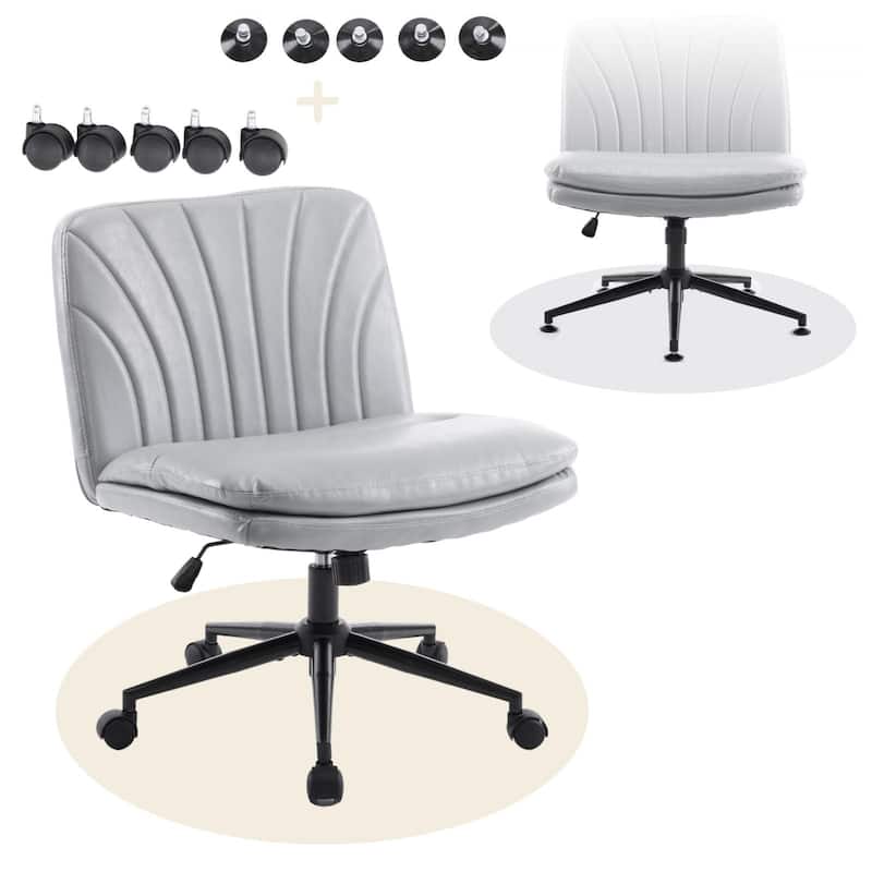 Oil Waxed Leather Reclining Swivel Chair with Ottoman 360 Degree Adjustable Lounge Chair for Living Room and Home Office