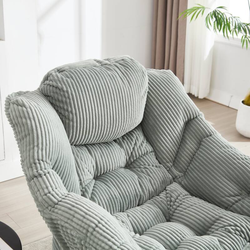 Modern Lounge Chair with Ottoman, Leisure Chair with Footrest for Small Space