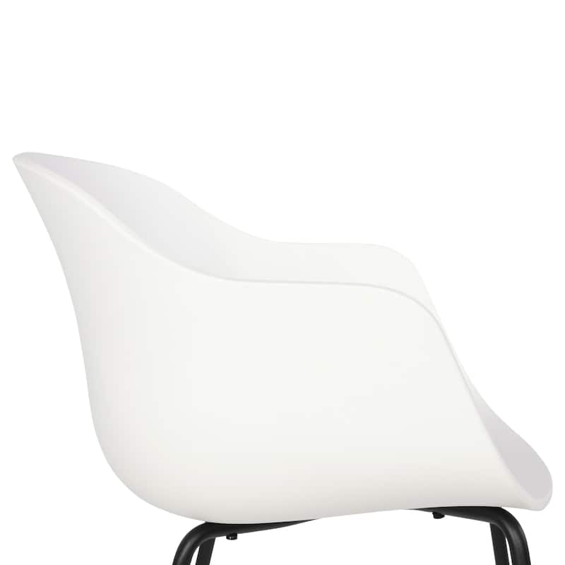 Furnish Theory Curve-K ML Indoor/Outdoor Dining Armchairs Arm Chairs w Polypropylene Shell & Powder-Coated Steel Legs (Set of 2)