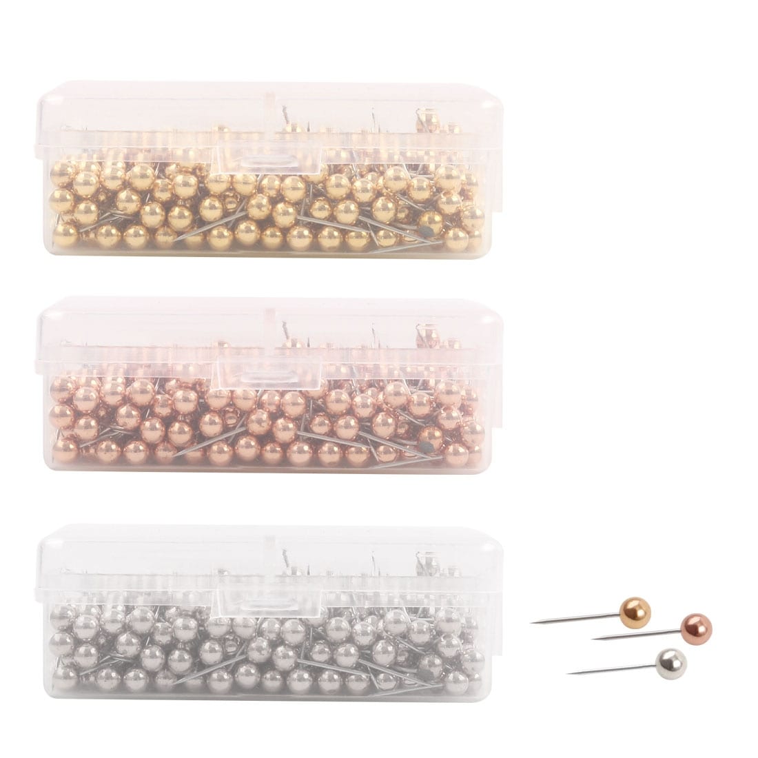 1500pcs Round Head Push Pins Thumb Tacks for Home Bulletin Board Crafts 3 Colors | Harfington