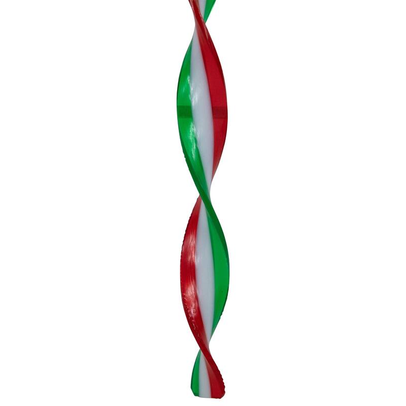 6ct White, Red and Green Candy Swirl Christmas Ornaments 8"