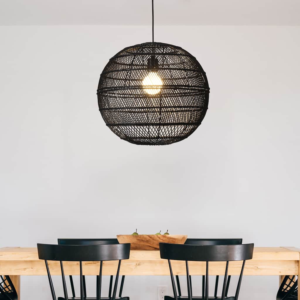 Hand-woven Rattan Pendant Light for - W17.9' X H 16.14'