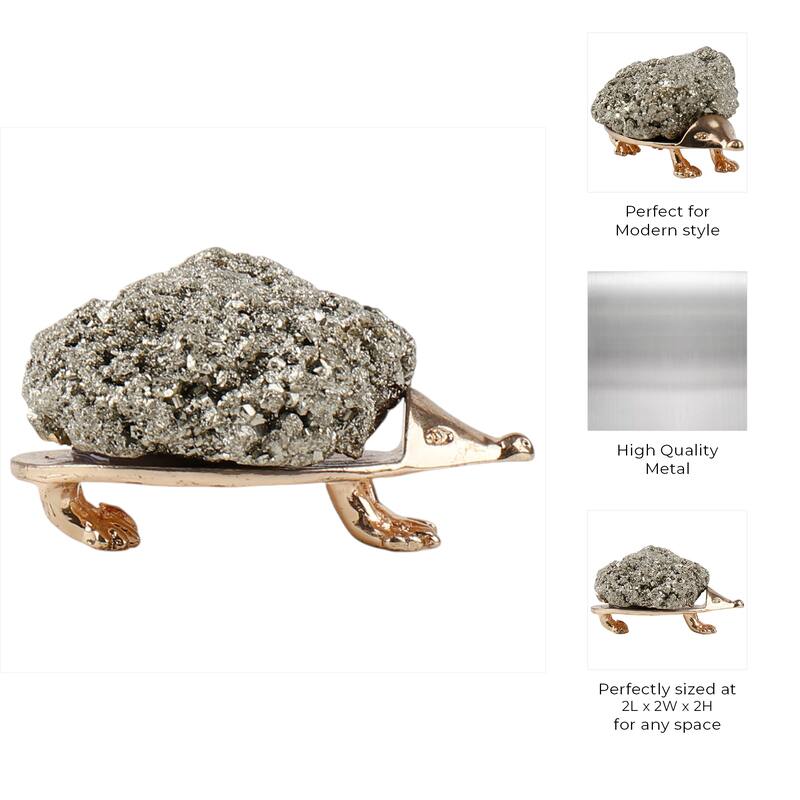 Metal Decorative Object Turtle Figurine Shell Modern Home - 2" Silver - 2" x 2" x 2"