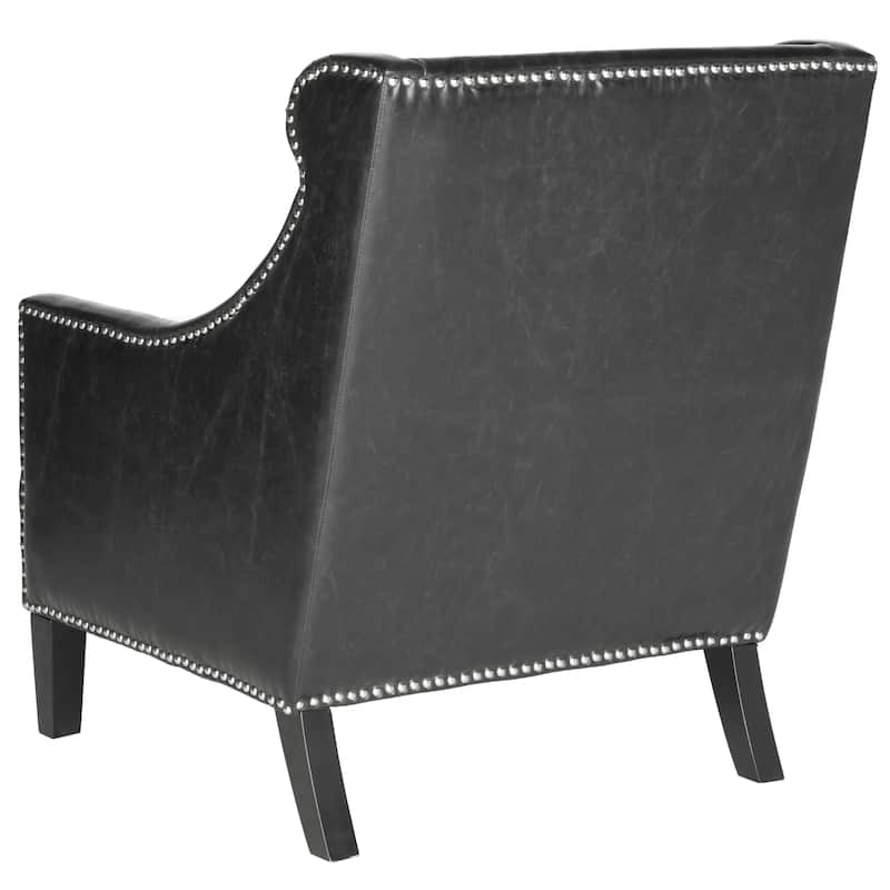 SAFAVIEH Emilee Antique Black Club Chair - 29.5" x 32.7" x 35.6" - 30Wx33Dx36H