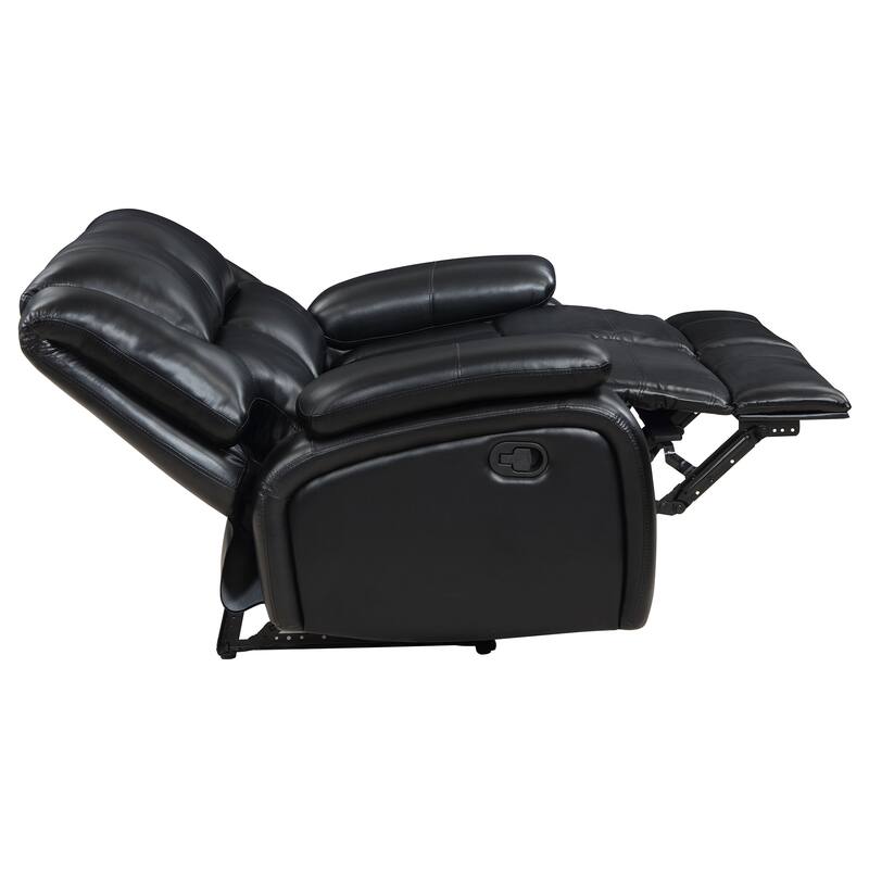 Camila Upholstered Motion Reclining Sofa Red And Black Faux Leather