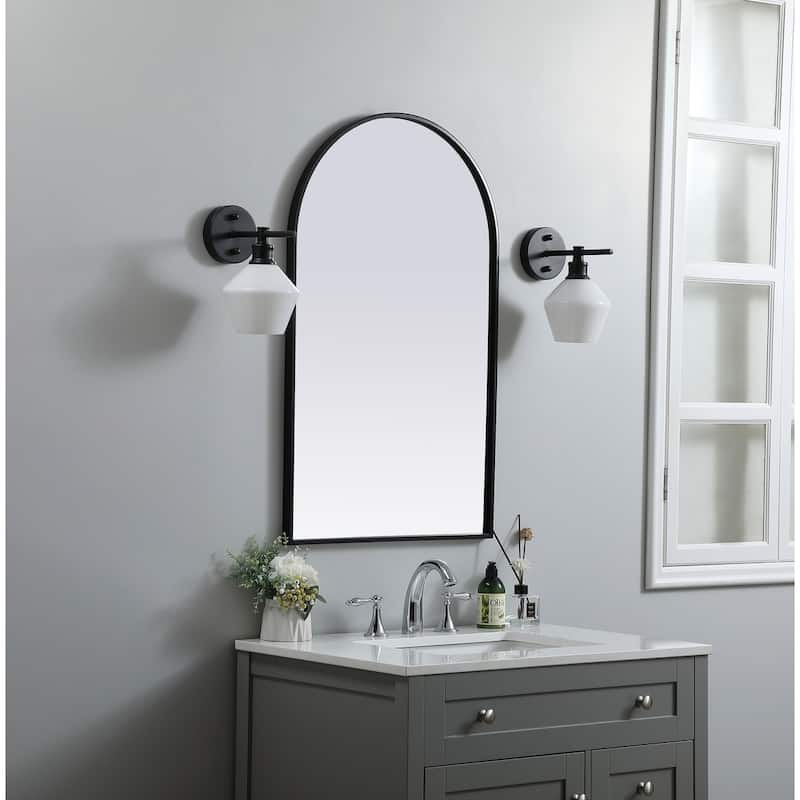 Indigo Home Metal Frame Arch Mirror 22x36 Inch