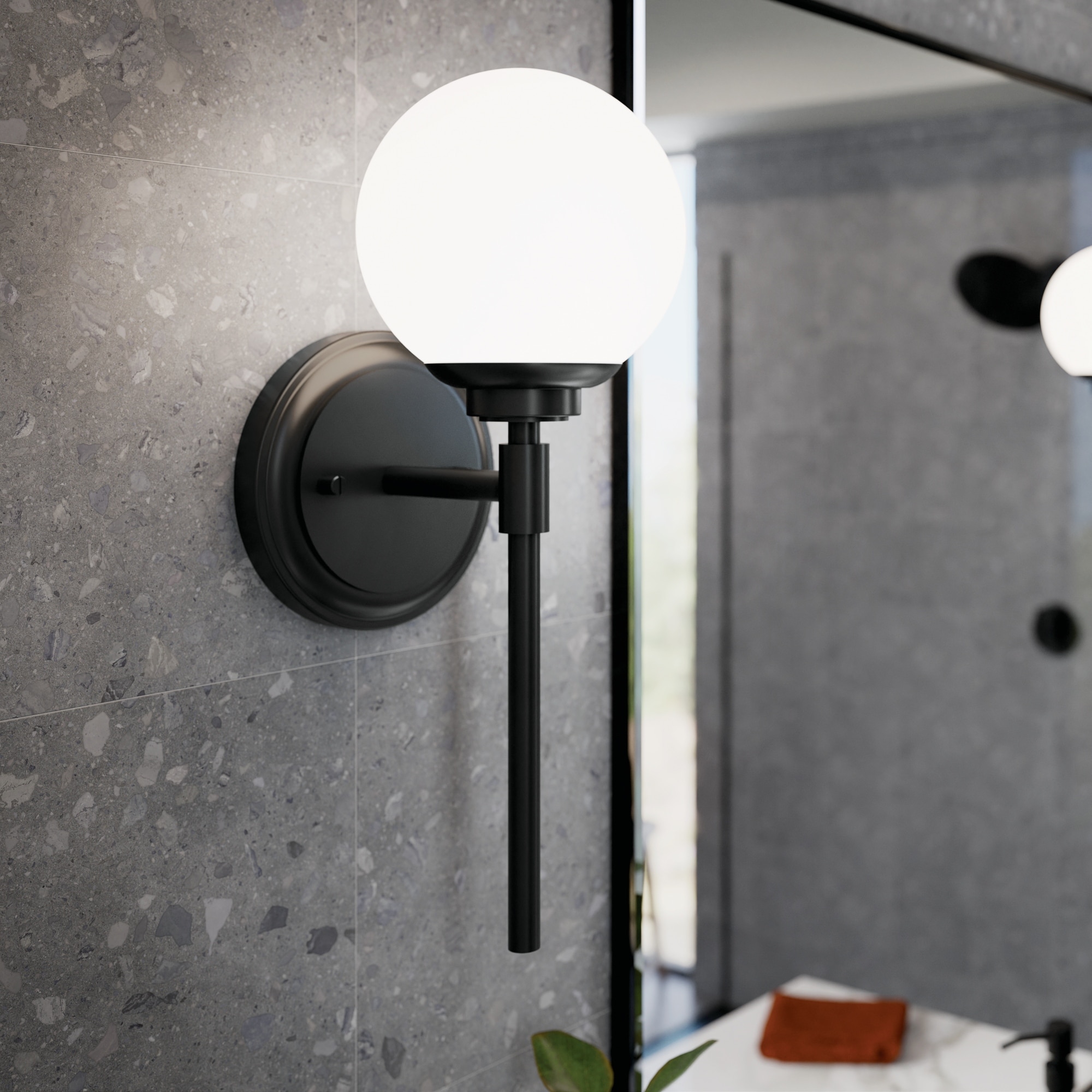 Kichler Lighting Benno 1-Light Wall Sconce with Opal Glass Shade