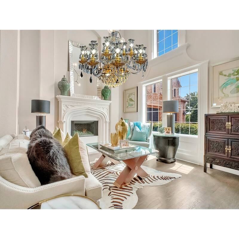 Vintage Crystal Chandelier Gold Pendant Chandelier 19 Lights