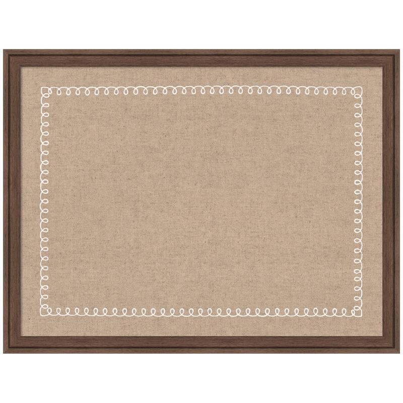 Kate and Laurel Pinboard White Scalloped Edge - 26x20 - Florence Medium Brown