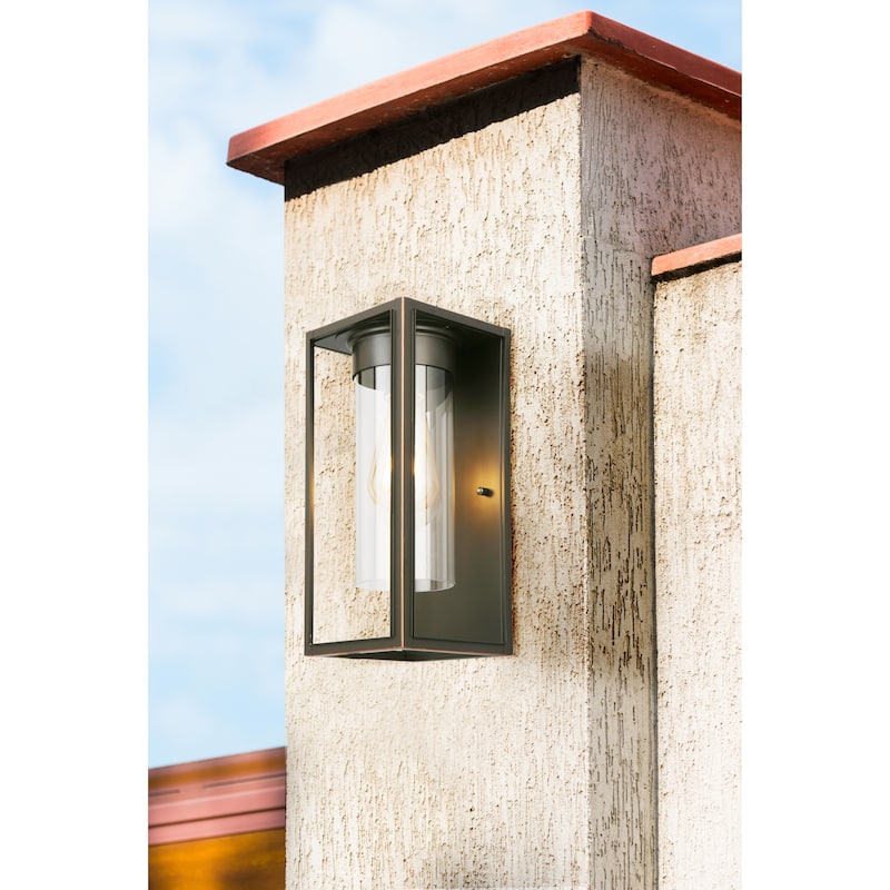 Eglo Walker Hill Outdoor Wall Light with Oil Rubbed Bronze Finish and Clear Glass