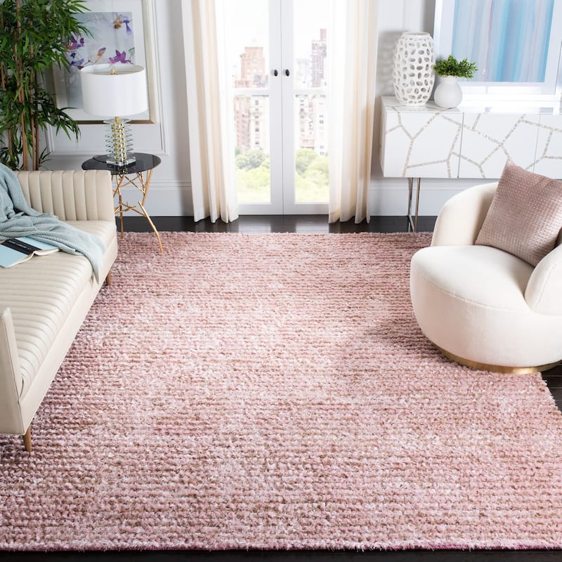 SAFAVIEH Handmade Aspen Symone Ashton Solid Wool Rug - 9' x 12' - Pink
