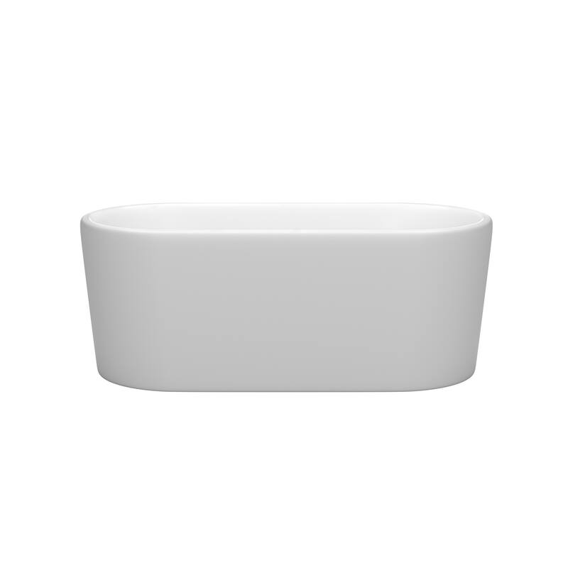 Wyndham Collection Ursula 59-Inch Matte White Freestanding Bathtub