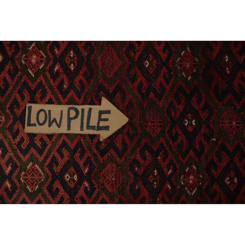 Hand Knotted Oriental 100% Wool Carpet Traditional All-Over Red Sumak Area Rug - 10' 7'' X 6' 9''