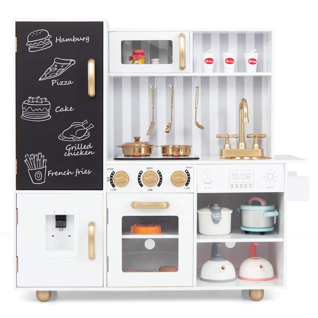 Pretend Play Kitchen for Kids with Real Sounds and Lights - 32.5" x 12" x 32"