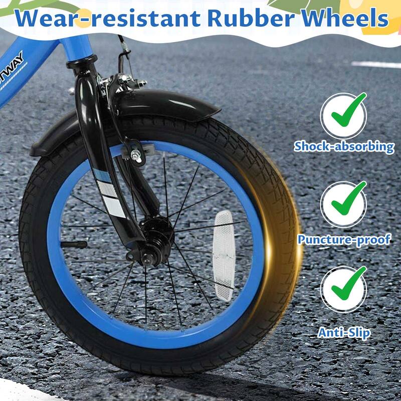 Costway 14" Kids Bike with Removable Training Wheels Adjustable Seat & - See Details