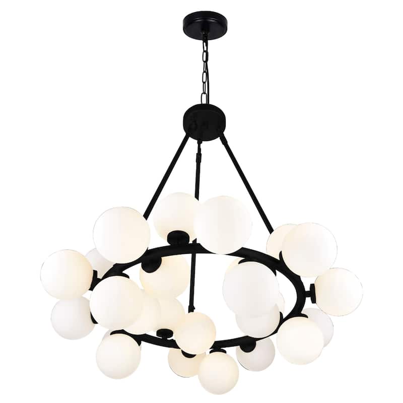 Arya 25 Light Chandelier With Black Finish