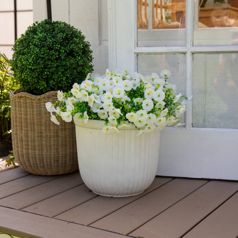 14-in UV Resistant Artificial Morning Glory Bush - Set of 12