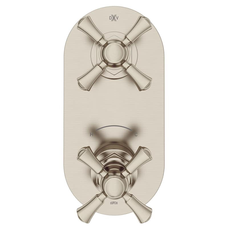DXV Oak Hill 2-Handle Thermostatic Slim Valve with Cross Handles