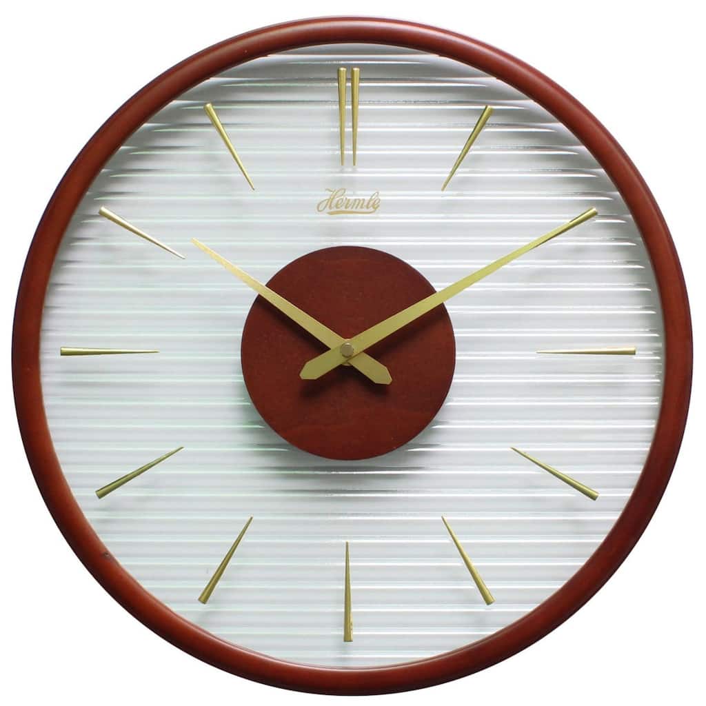 Round Quartz Movement Metal Wall Clock - 12" - Coffee Brown