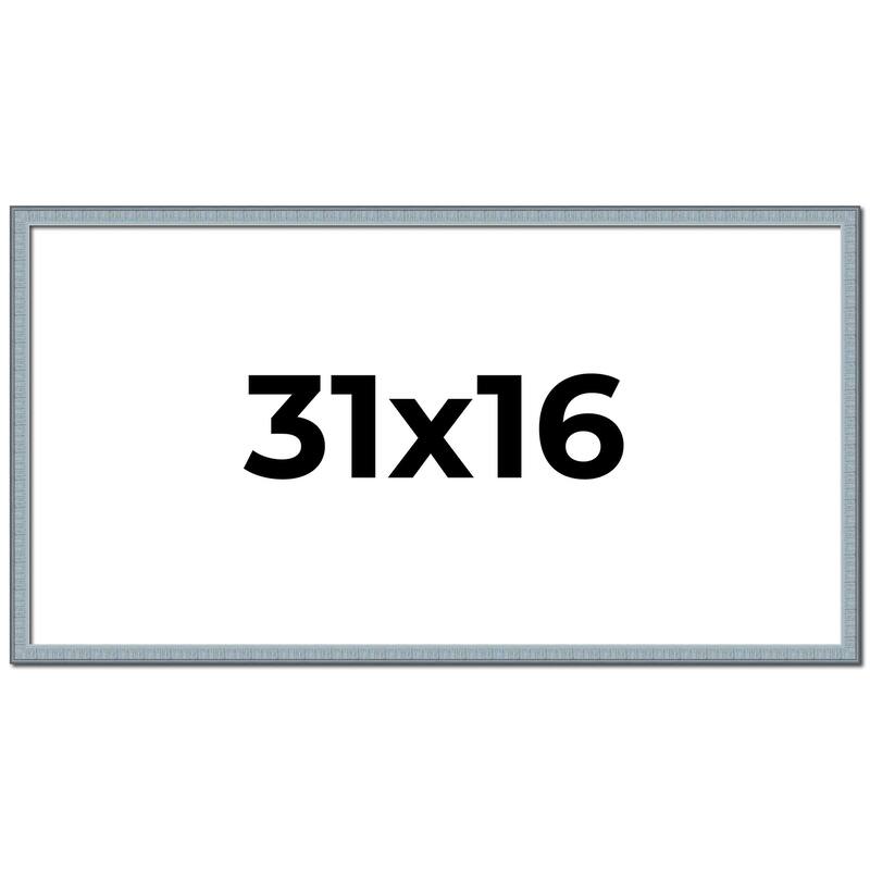 31x16 Frame Rustic Sky Blue Solid Wood Picture Frame | 0.75 Inch