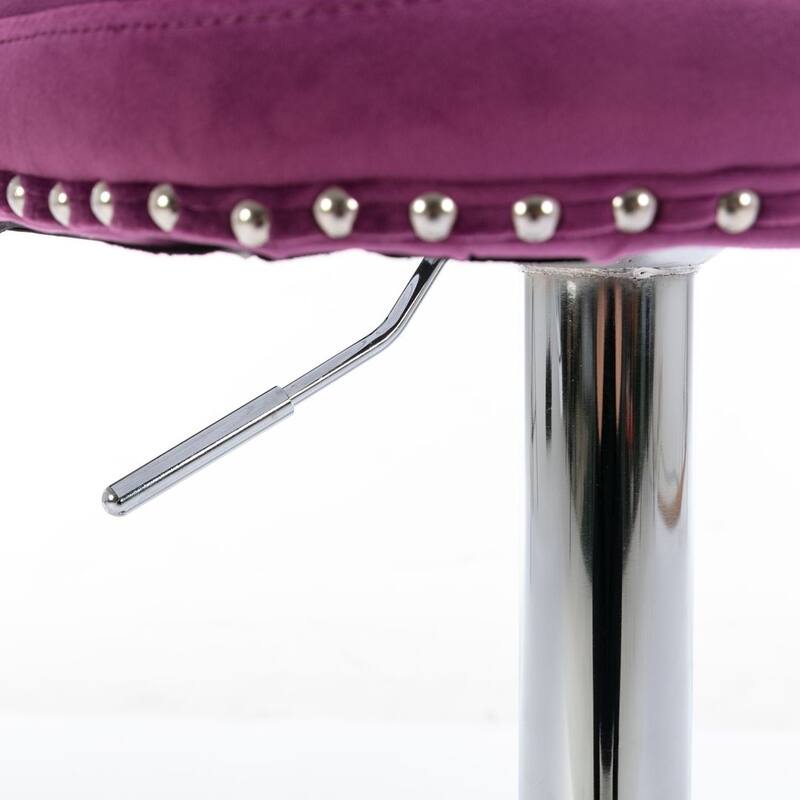 Bar stools with Backs Luxurious Velvet Swivel - Adjustable Height, Set of 2