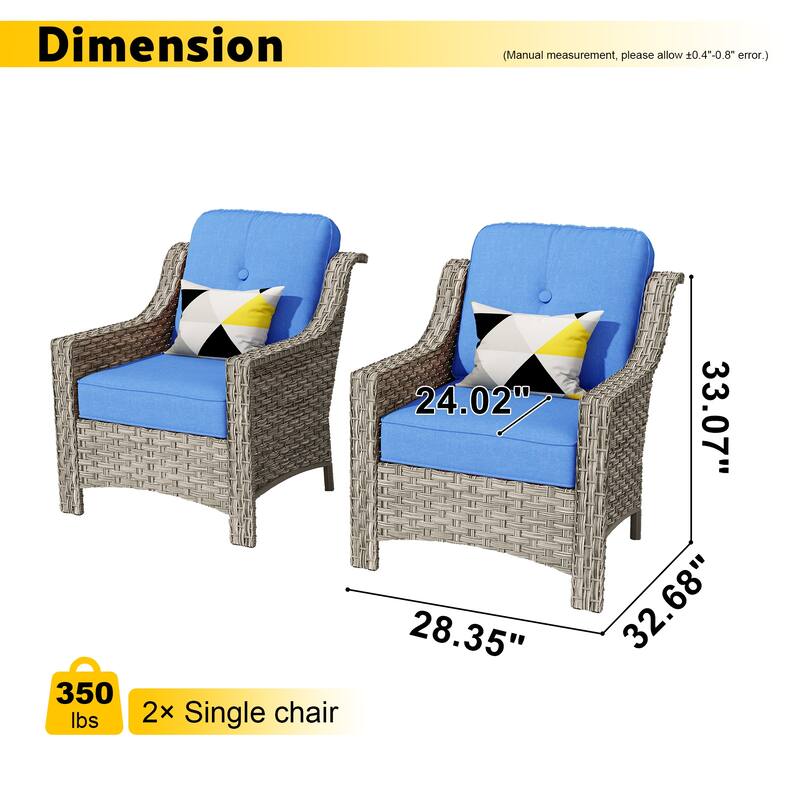 XIZZI 2-piece Patio Furniture Wicker Outdoor Chair Set