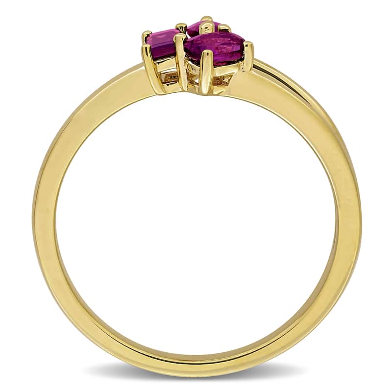 Miadora Multi-Gem Three Stone Split Shank Ring Sterling Silver