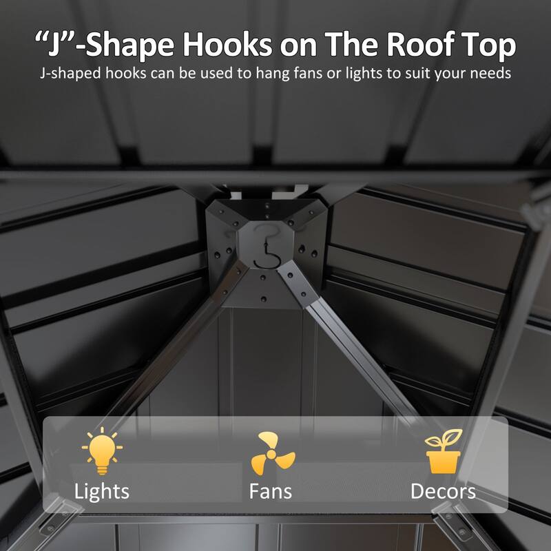 VEIKOUS Aluminum Double Hardtop Gazebo Pergola for Patio, Lawn, and Garden with Removable Netting