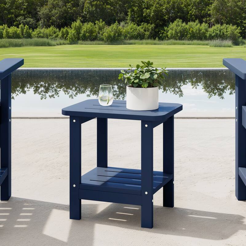 Brighton Outdoor Poly Two Shelf Side Table