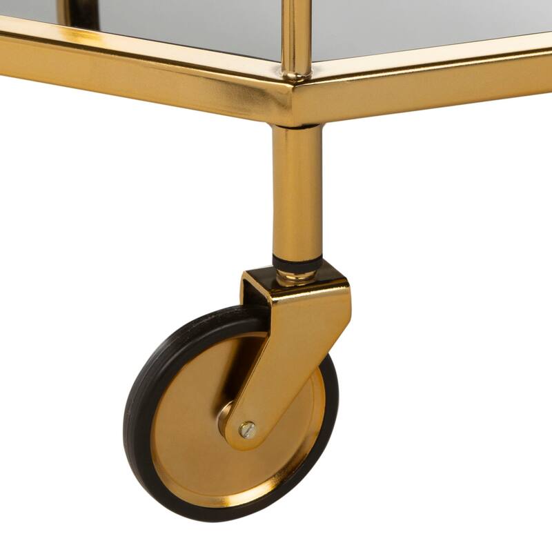 SAFAVIEH Katica 2-Tier Octagon Bar Cart - 29.6" x 16.5" x 29.8" - 30Wx17Dx30H - Gold